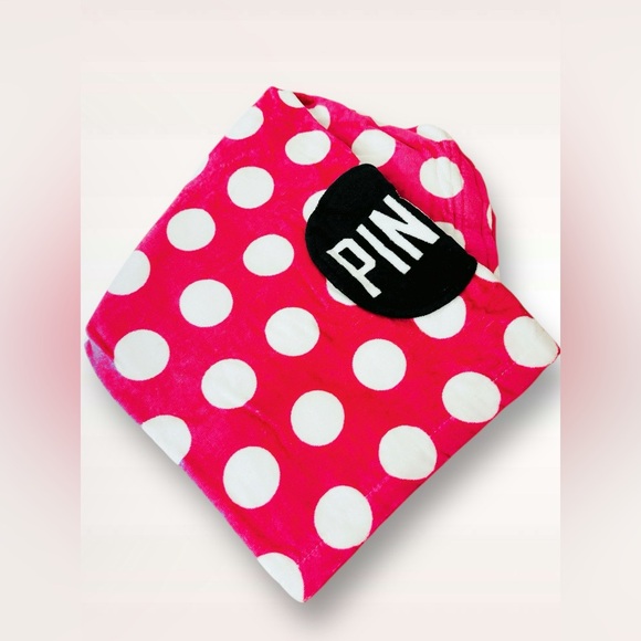 Victoria’s Secret PINK Polka Dot Bath Shower Towel & Head Rap 2pc